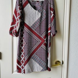 ALMHA multicolored knee length three-quarter sleeve dress NWT  A line Small